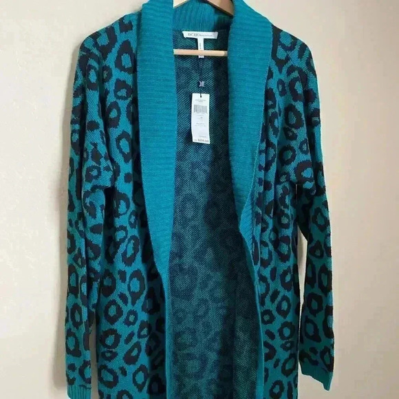 BCBGeneration Leopard-Print Long Cardigan - Picture 3 of 12